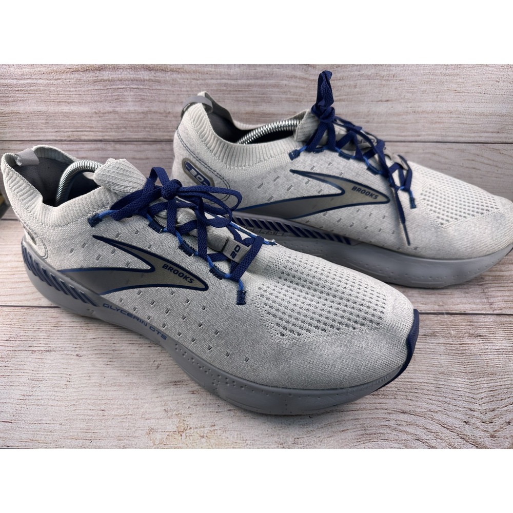 Brooks Men's Gray Glycerin StealthFit GTS 20 Lace Up Running Shoes Size 14D